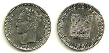 (Y40) Venezuela. 1965. 25 Centimos (EBC)