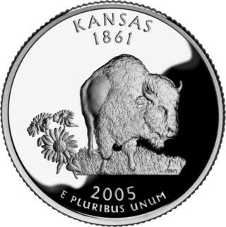 (373) Estados Unidos de América. 2005(P). Quarter Dollar (SC) Kansas