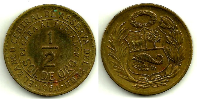 (220.5) Perú. 1964. ½ Sol de Oro (MBC)