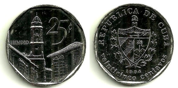(577.1) Cuba. 1994. 25 Centavos (SC-)