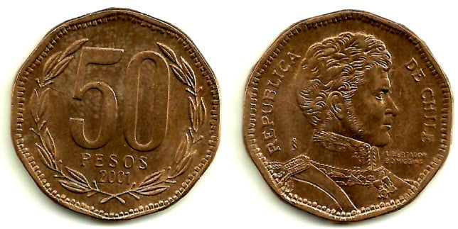 (219.2) Chile. 2001. 50 Pesos (MBC)