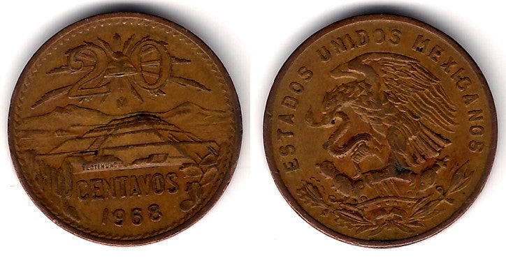 (440) Estados Unidos Mexicanos. 1968. 20 Centavos (MBC)