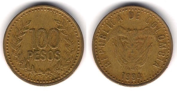 (285.1) Colombia. 1994. 100 Pesos (MBC)