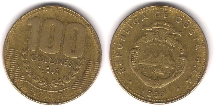 (230a.1) Costa Rica. 1999. 100 Colones (BC+)