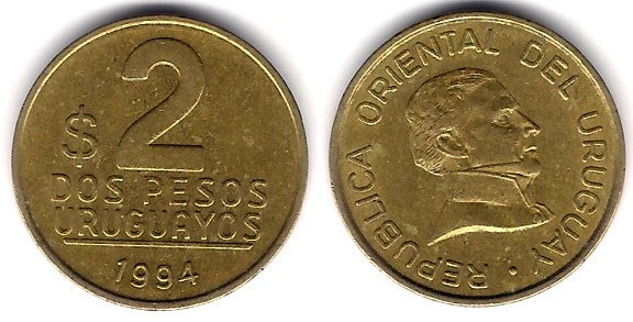 (104.1) Uruguay. 1994. 2 Pesos (MBC+)