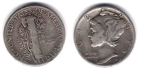 (140) Estados Unidos de América. 1943. 1 Dime (MBC) (Plata)