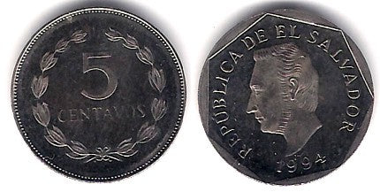 (154.6) El Salvador. 1994. 5 Centavos (SC)