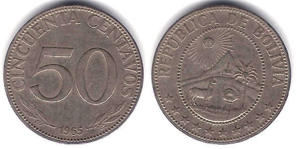 (190) Bolivia. 1965. 50 Centavos (MBC)