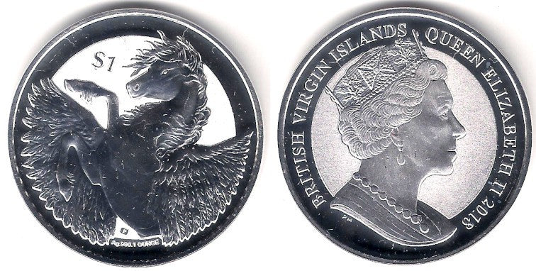 Islas Vírgenes Británicas. 2018. 1 Dollar (Proof) (Plata)