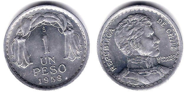 (179a) Chile. 1954. 1 Peso (SC)