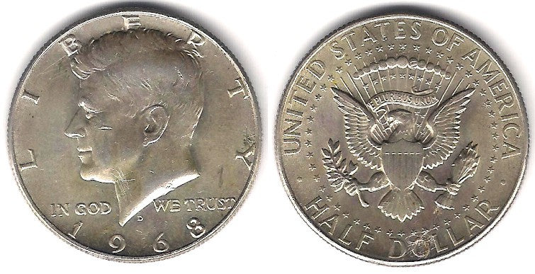 (202a) Estados Unidos de América. 1968(D). Half Dollar (MBC+) (Plata)