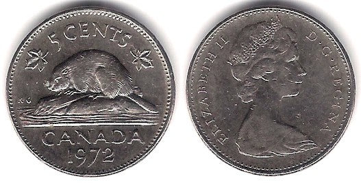 (60.1) Canadá. 1972. 5 Cents (MBC)