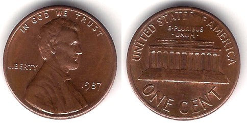 (201) Estados Unidos de América. 1987. 1 Cent (MBC)
