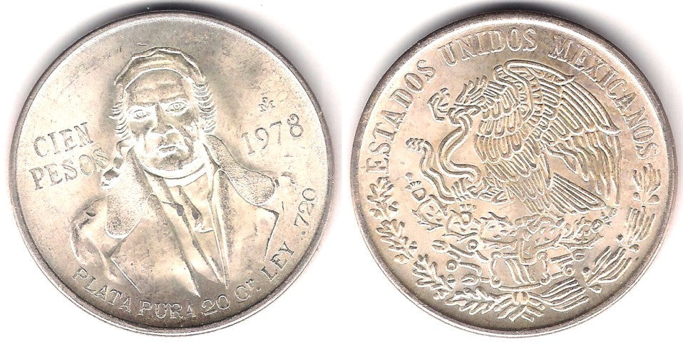 (483.2) Estados Unidos Mexicanos. 1978. 100 Pesos (EBC+) (Plata)