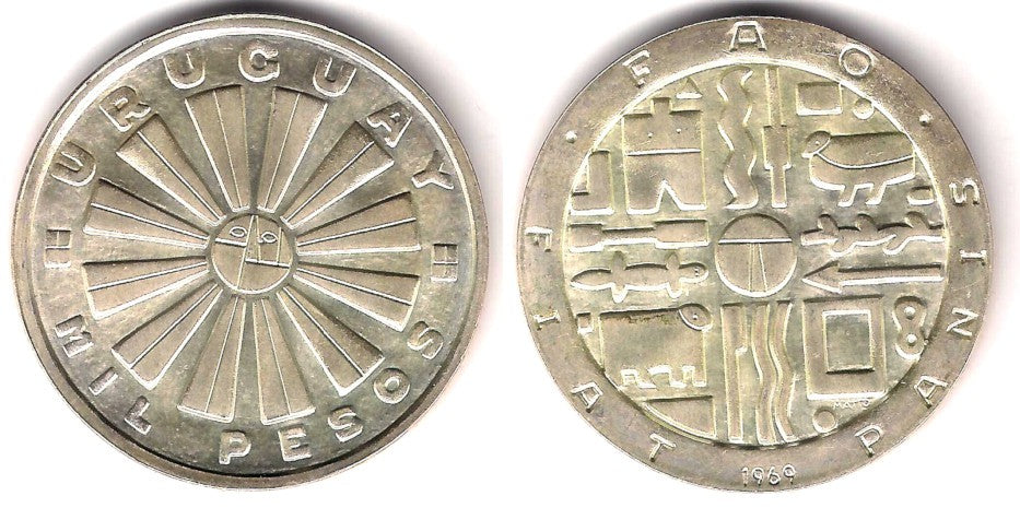 (55) Uruguay. 1969. 1000 Pesos (SC) (Plata)