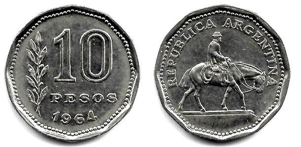 (60) Argentina. 1964. 10 Pesos (MBC)