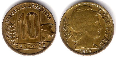 (41) Argentina. 1949. 10 Centavos (MBC-)
