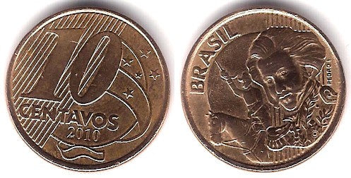 (649.2) Brasil. 2010. 10 Centavos (MBC)
