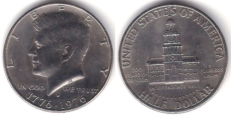 (205) Estados Unidos de América. 1976(D). Half Dollar (EBC)