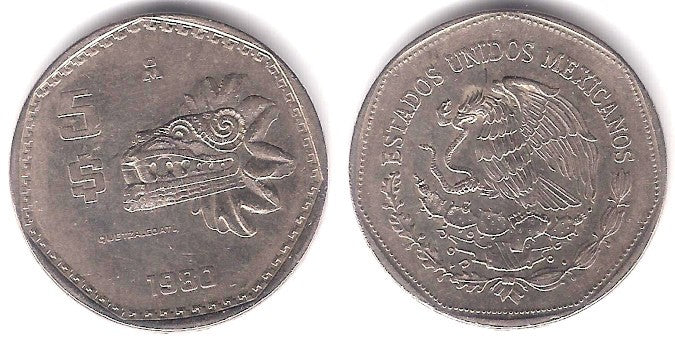 (485) Estados Unidos Mexicanos. 1980. 5 Pesos (MBC)