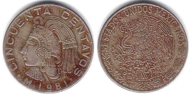 (452) Estados Unidos Mexicanos. 1981. 50 Centavos (MBC-)