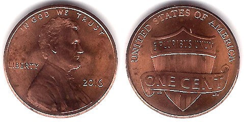 (468) Estados Unidos de América. 2016. 1 Cent (MBC)