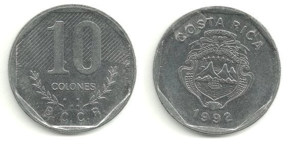 (215.1) Costa Rica. 1992. 10 Colones (SC)