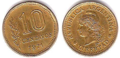 (66) Argentina. 1971. 10 Centavos (MBC)