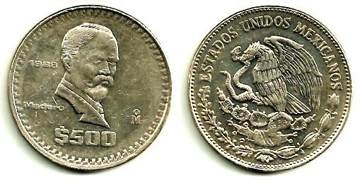(529) Estados Unidos Mexicanos. 1988. 500 Pesos (RC)
