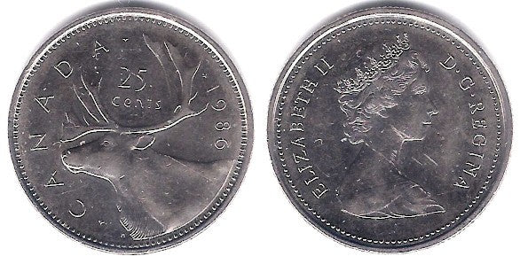 (74) Canadá. 1986. 25 Cents (EBC)