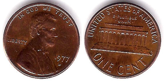 (201) Estados Unidos de América. 1977(D). 1 Cent (MBC)