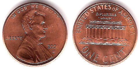 (201b) Estados Unidos de América. 2001(D). 1 Cent (SC)