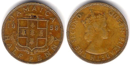 (36) Jamaica. 1959. Half Penny (BC)