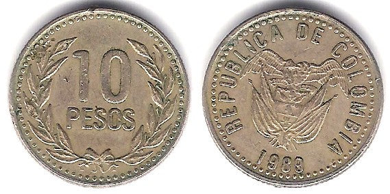 (281.1) Colombia. 1989. 10 Pesos (MBC)
