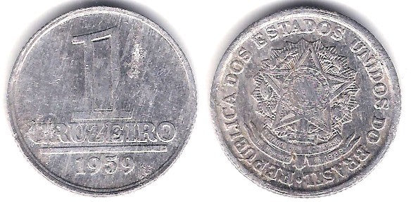 (570) Brasil. 1959. 1 Cruzeiro (BC+)