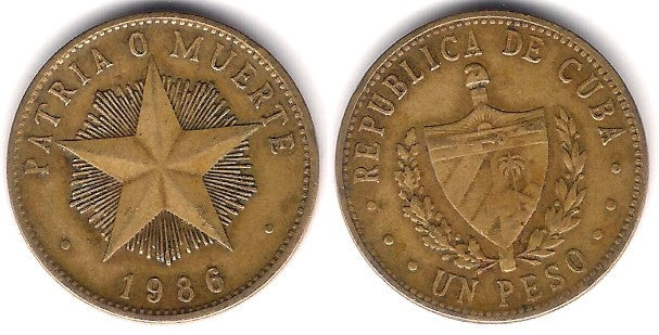 (105) Cuba. 1986. 1 Peso (MBC+)