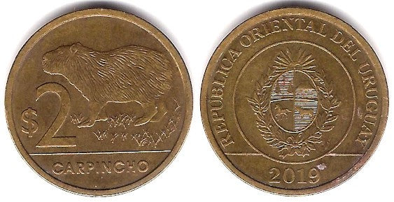 (136) Uruguay. 2019. 2 Pesos (MBC)