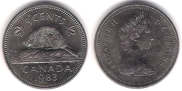 (60.2a) Canadá. 1983. 5 Cents (SC)
