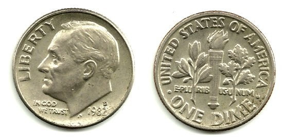 (195a) Estados Unidos de América. 1982(D). 1 Dime (EBC)