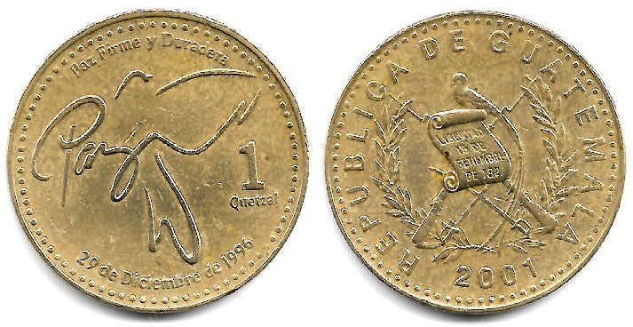 (284) Guatemala. 2001. 1 Quetzal (MBC)