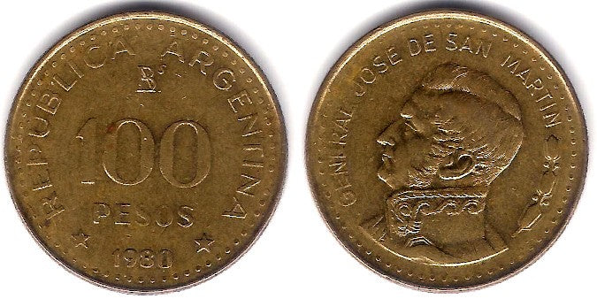 (85) Argentina. 1980. 100 Pesos (MBC+)