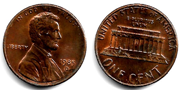 (201b) Estados Unidos de América. 1985(D). 1 Cent (EBC)