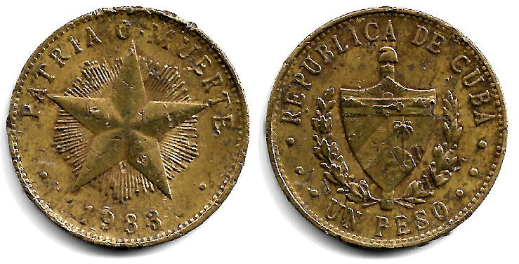 (105) Cuba. 1983. 1 Peso (BC+/BC)