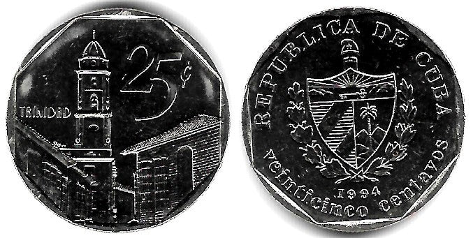 (577.1) Cuba. 1994. 25 Centavos (EBC)