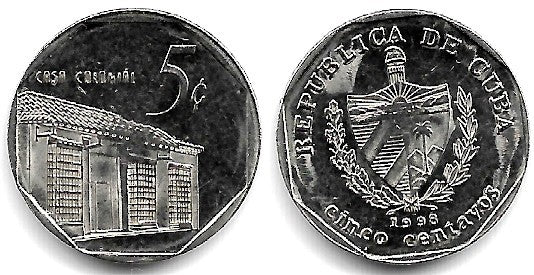 (575.2) Cuba. 1998. 5 Centavos (EBC)