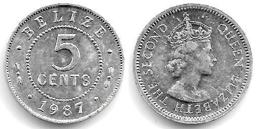 (34a) Belice. 1987. 5 Cents (EBC)