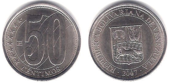 (Y92) Venezuela. 2007. 50 Céntimos (EBC)