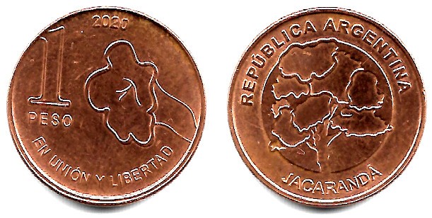 Argentina. 2020. 1 Peso (EBC)