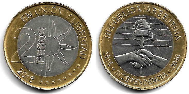 Argentina. 2016. 2 Pesos (EBC)