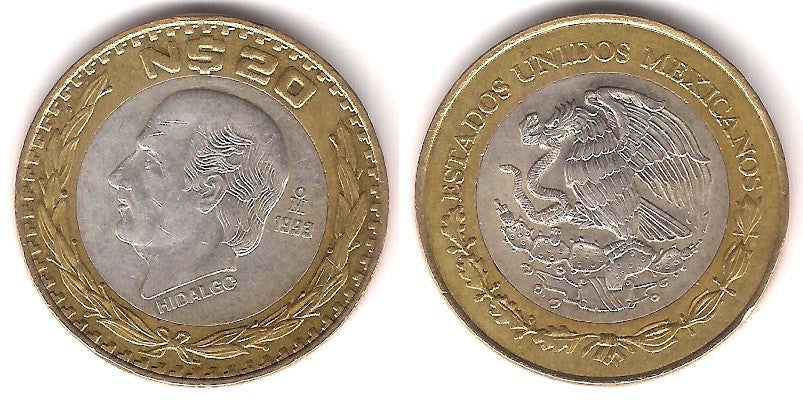 (561) Estados Unidos Mexicanos. 1993. 20 Nuevos Pesos (MBC) (Plata)